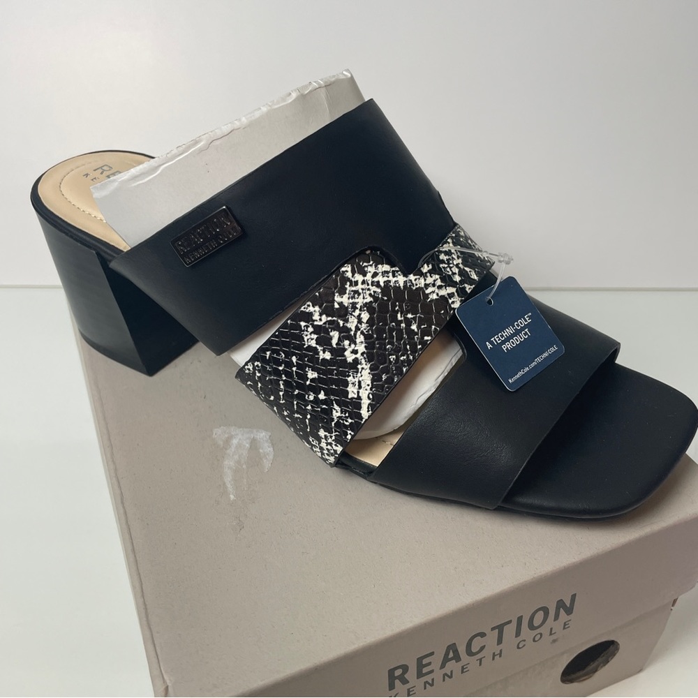 Block Heeled Mules With Open Toe KENNETH COLE REACTION LABEL Size 8